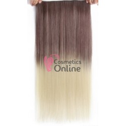 Extensie de par cu 5 Clips On delux dubla dreapta de 60 cm, Ombre Saten cu Blond 29249T613